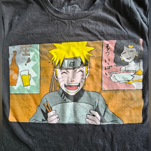 Naruto Shippuden Anime Ichiraku Ramen Shop Black Graphic T-Shirt Size Small - Picture 3 of 5